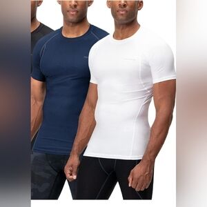 Compression Short Sleeve Base Layer - White & Navy